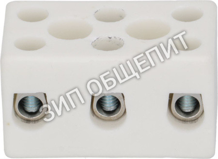 Фарфоровая клеммная колодка 3-полюсная 4 мм² глубина отверстия 12 мм макс. 30A max 450V L 34mm W 25mm