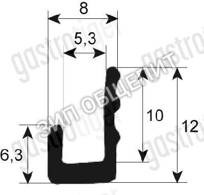 Уплотнитель для стекла Fagor, R660500, для HME-6-11 за 1 метр