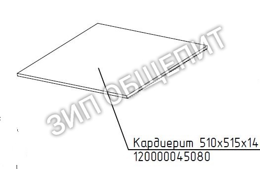 Камень кардиеритовый в печь ПЭП-2 ABAT 510х515х14