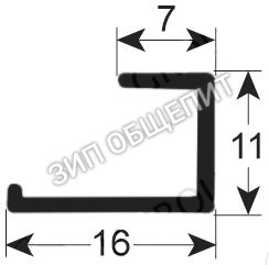 Уплотнитель дверной Elettrobar, Д 430мм, 437058 для 35-ELECTRONIC / 350F / 350FD / 350R / 350RD