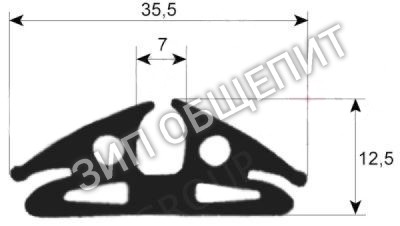 Уплотнитель духового шкафа 003680 Electrolux, профиль 1830 для 724055 / NCF∕E6-0 / 240200 / 240263 / 260700 / 697300 / 697360