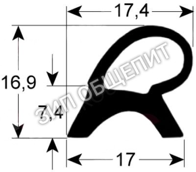 Уплотнитель дверной 055315 Electrolux, профиль 2450 для 242150 / 245302 / 245304 / 245318 / 245342 / 245344 / 246302